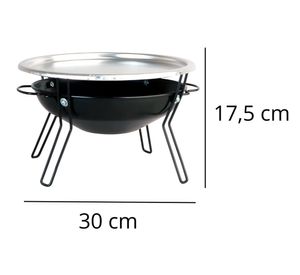 Brasero mesa negro 17.5x30x30 cm