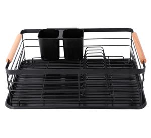 Escurridor mango madera/negro