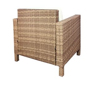 Juego de living terraza Alicia café claro 5 cuerpos