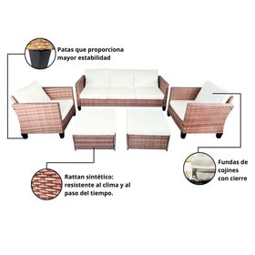 Juego living terraza Emilia 7 personas