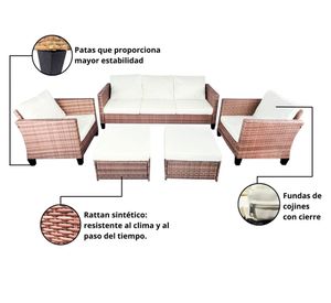 Juego living terraza Emilia 7 personas