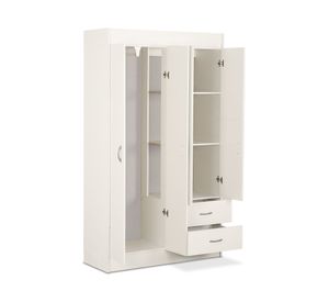 Clóset 4 puertas 2 cajones blanco 175x102x39.2 cm