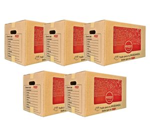 Caja cartón con asas Easy café 40x30x30 cm 5 un.