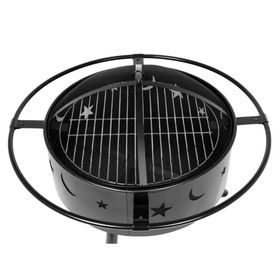 Brasero metal a leña tapa negro