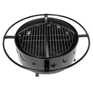 Brasero metal a leña tapa negro