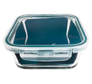 Contenedor tupper hermético 380 ml 6.5x12.5x12.5 cm transparente