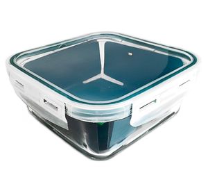 Contenedor tupper hermético 380 ml 6.5x12.5x12.5 cm transparente