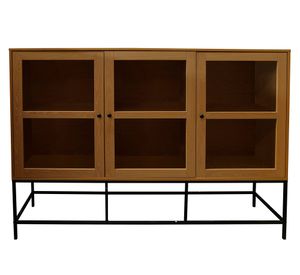 Buffet alto natural/negro120x160x40 cm