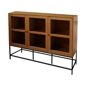 Buffet alto natural/negro120x160x40 cm