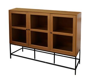 Buffet alto natural/negro120x160x40 cm