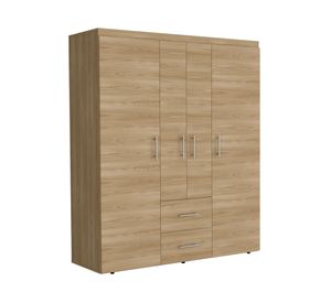 Clóset 4 puertas Bariloche fresno europeo/wengué 177.9x150.3x50.4 cm