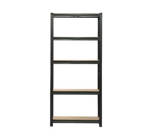 Repisa negro/madera 150x70x30 cm 5 Niveles