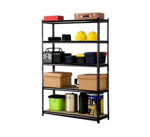 Repisa negro/madera 192x100x50 cm 5 Niveles