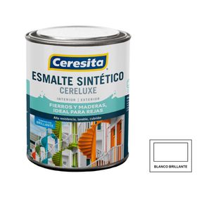 Esmalte sintético Cereluxe blanco brillante 1/4 galón