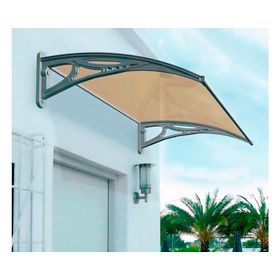 Alero listo protección policarbonato bronce Curvo 100x120 cm