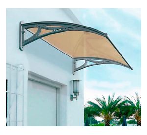 Alero listo protección policarbonato bronce Curvo 100x120 cm
