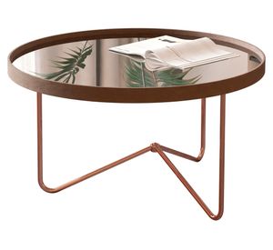 Mesa de centro redonda Espejo bronce