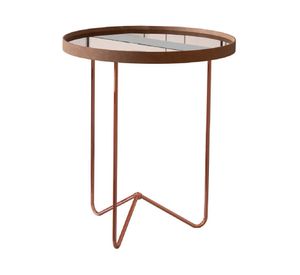 Mesa lateral redonda Espejo bronce