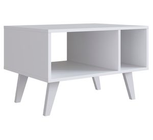 Mesa de centro rectangular blanco