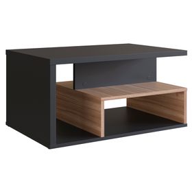 Mesa de centro rectangular B92 negro/castaño