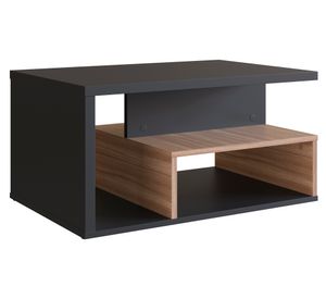 Mesa de centro rectangular B92 negro/castaño