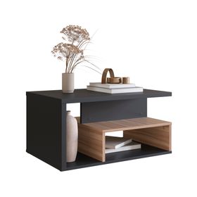 Mesa de centro rectangular B92 negro/castaño
