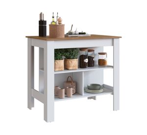Isla de cocina Moveli blanco miel