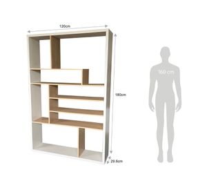 Librero Antonia blanco/natural 180x120x29.6 cm