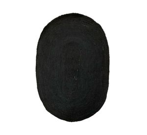 Alfombra Oval braid negro 120x180 cm