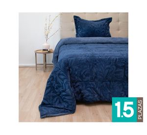 Cubrecama Outboss deluxe senses azul 1.5 plazas