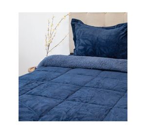 Cubrecama Outboss deluxe senses azul 1.5 plazas