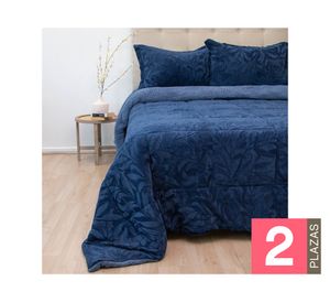 Cubrecama Outboss deluxe senses azul 2 plazas