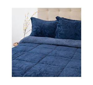 Cubrecama Outboss deluxe senses azul 2 plazas