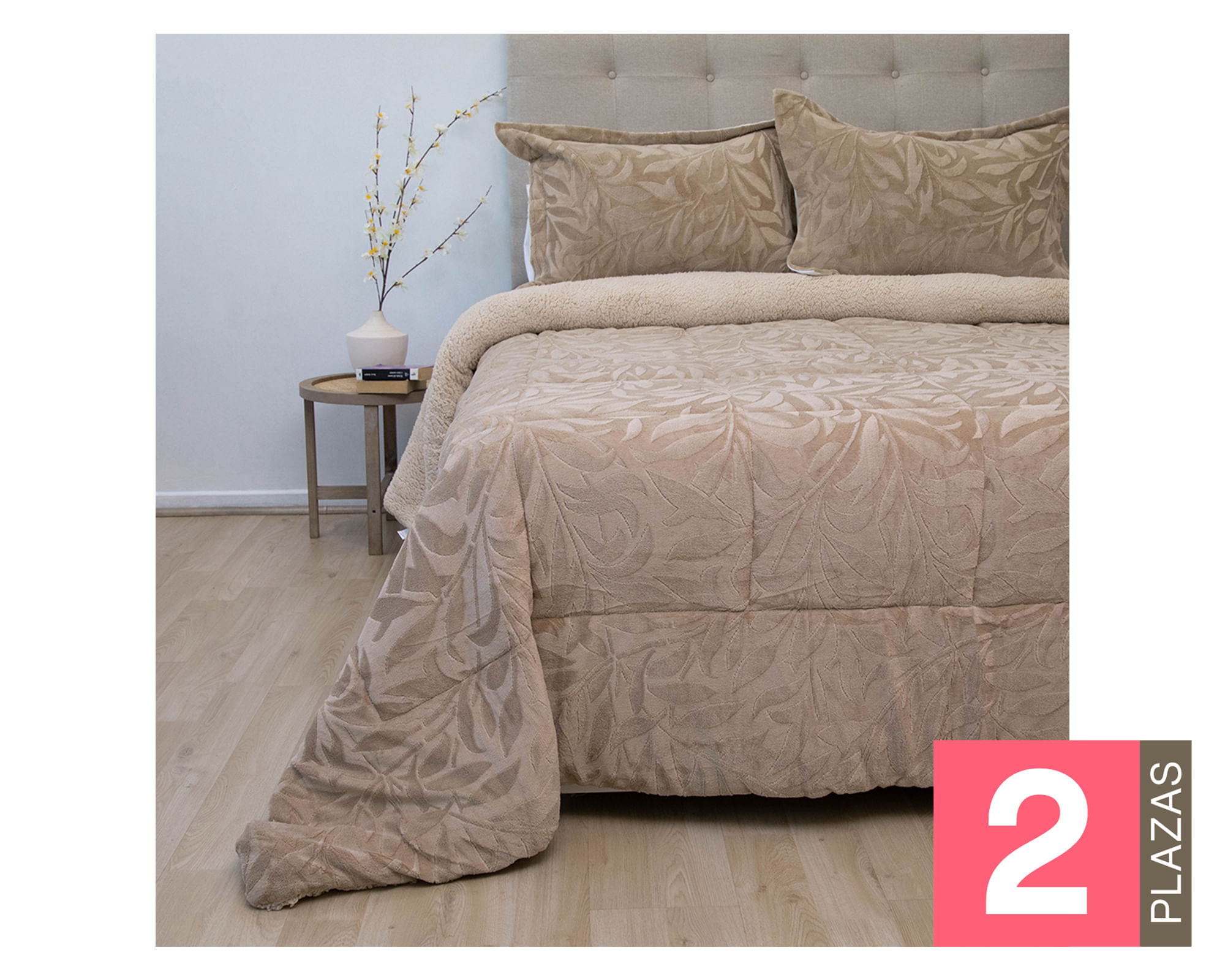 Doral Cubrecama Outboss deluxe senses beige 2 plazas