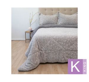 Cubrecama Plush senses sherpa gris king