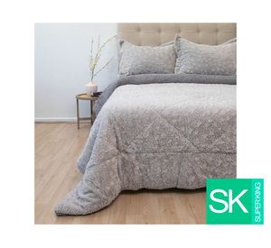 Cubrecama Plush senses gris súper king