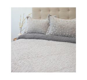 Cubrecama Plush senses gris súper king