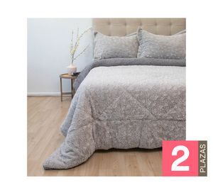Cubrecama Plush senses sherpa gris 2 plazas