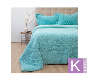 Cubrecama Plush senses sherpa turquesa king