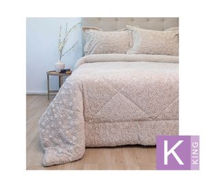 Cubrecama Plush senses sherpa beige king