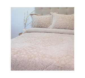 Cubrecama Plush senses sherpa beige king