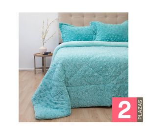 Cubrecama Plush senses sherpa turquesa 2 plazas