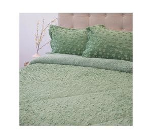 Cubrecama Plush senses sherpa verde súper king