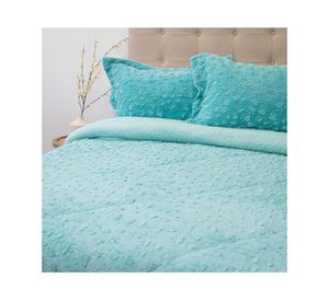 Cubrecama Plush senses sherpa turquesa 2 plazas