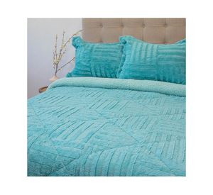 Cubrecama Plush senses turquesa king