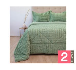 Cubrecama Plush senses verde 2 plazas