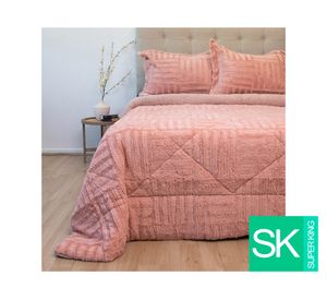Cubrecama Plush senses rosa súper king