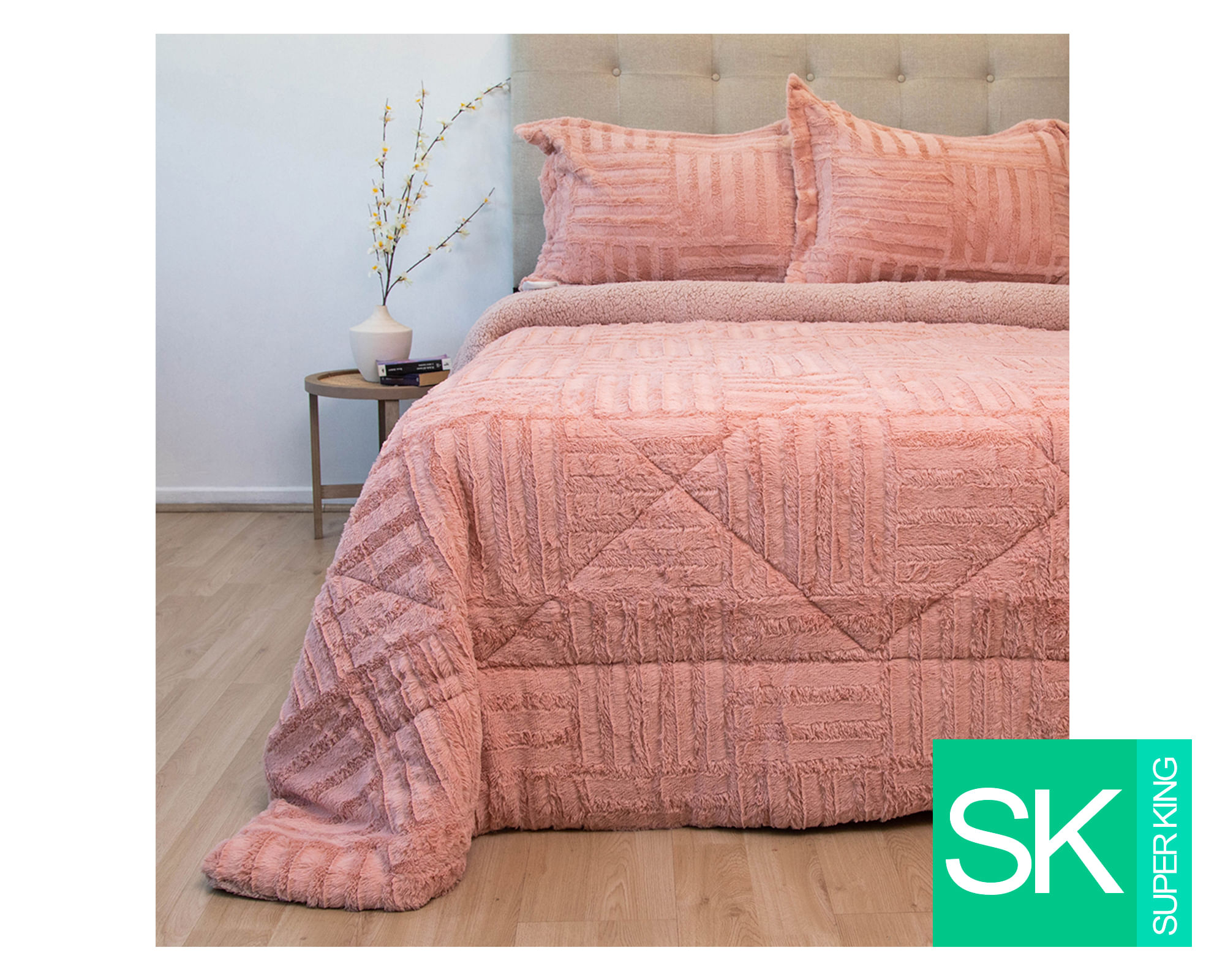 Doral Cubrecama Plush senses rosa súper king