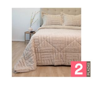 Cubrecama Plush senses beige 2 plazas