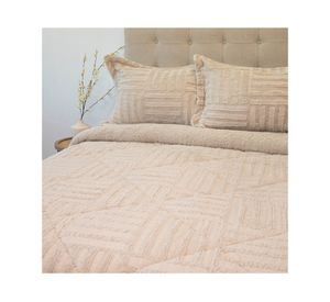 Cubrecama Plush senses beige 2 plazas